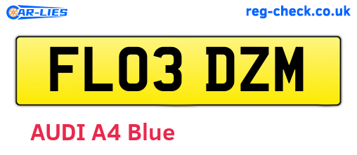 FL03DZM are the vehicle registration plates.
