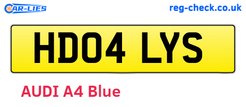 HD04LYS are the vehicle registration plates.