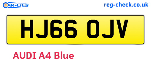 HJ66OJV are the vehicle registration plates.
