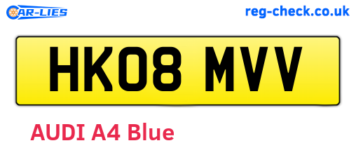 HK08MVV are the vehicle registration plates.