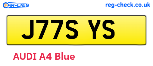 J77SYS are the vehicle registration plates.