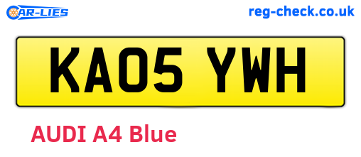 KA05YWH are the vehicle registration plates.
