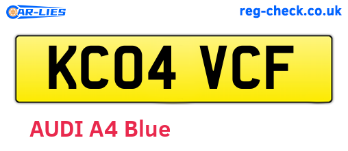 KC04VCF are the vehicle registration plates.