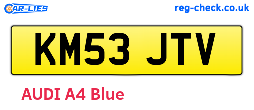 KM53JTV are the vehicle registration plates.