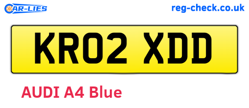 KR02XDD are the vehicle registration plates.