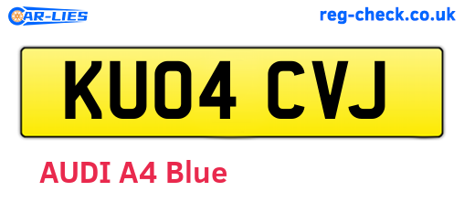 KU04CVJ are the vehicle registration plates.