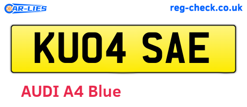 KU04SAE are the vehicle registration plates.