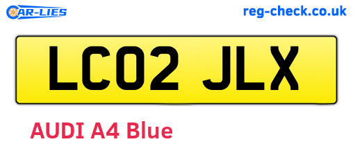 LC02JLX are the vehicle registration plates.