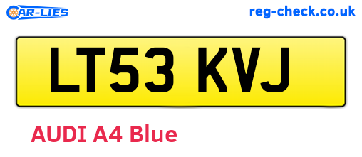 LT53KVJ are the vehicle registration plates.
