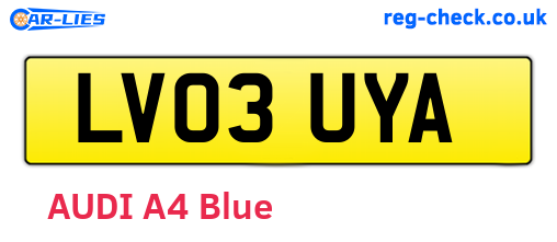 LV03UYA are the vehicle registration plates.