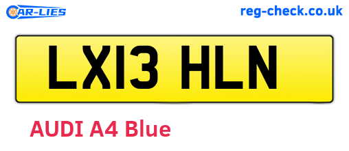 LX13HLN are the vehicle registration plates.