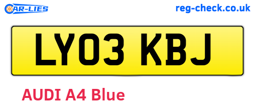 LY03KBJ are the vehicle registration plates.