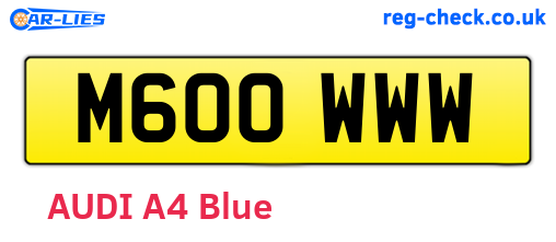 M600WWW are the vehicle registration plates.