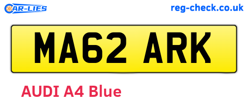 MA62ARK are the vehicle registration plates.