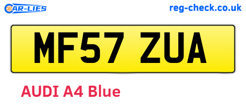 MF57ZUA are the vehicle registration plates.