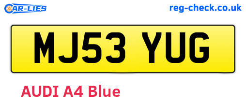 MJ53YUG are the vehicle registration plates.