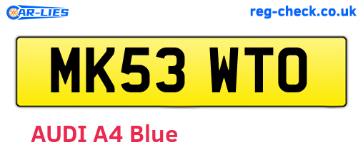 MK53WTO are the vehicle registration plates.