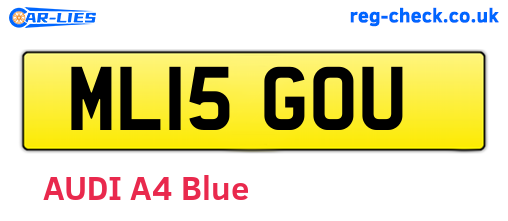 ML15GOU are the vehicle registration plates.