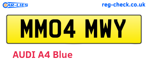 MM04MWY are the vehicle registration plates.