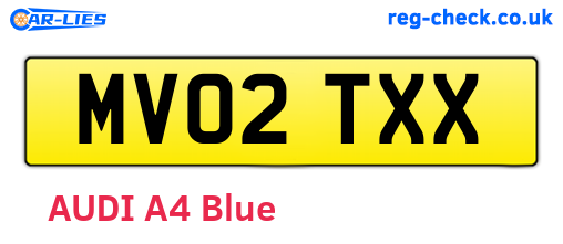 MV02TXX are the vehicle registration plates.