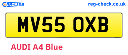 MV55OXB are the vehicle registration plates.
