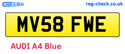 MV58FWE are the vehicle registration plates.