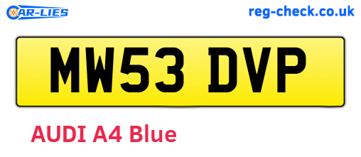 MW53DVP are the vehicle registration plates.