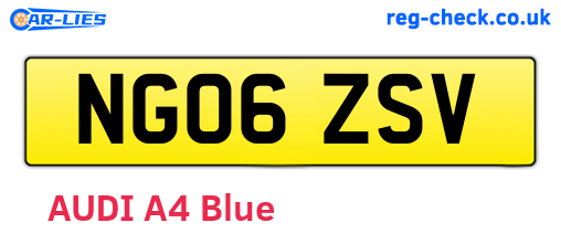 NG06ZSV are the vehicle registration plates.