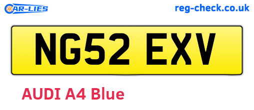 NG52EXV are the vehicle registration plates.