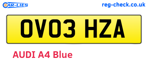 OV03HZA are the vehicle registration plates.