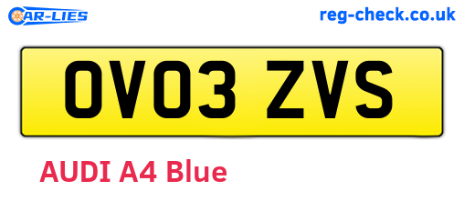 OV03ZVS are the vehicle registration plates.
