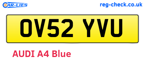 OV52YVU are the vehicle registration plates.
