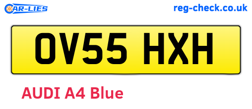 OV55HXH are the vehicle registration plates.