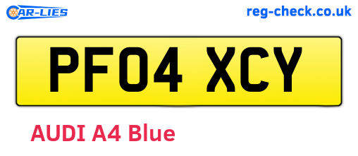 PF04XCY are the vehicle registration plates.