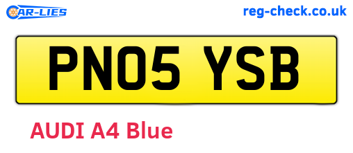 PN05YSB are the vehicle registration plates.