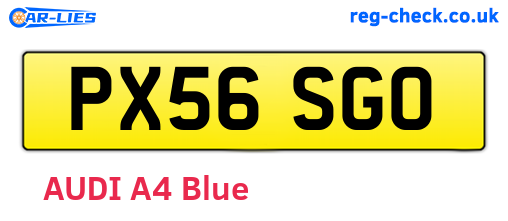 PX56SGO are the vehicle registration plates.