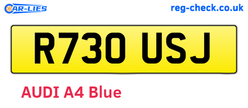 R730USJ are the vehicle registration plates.