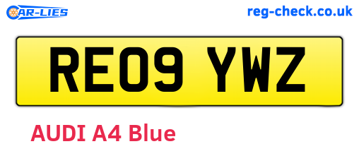 RE09YWZ are the vehicle registration plates.