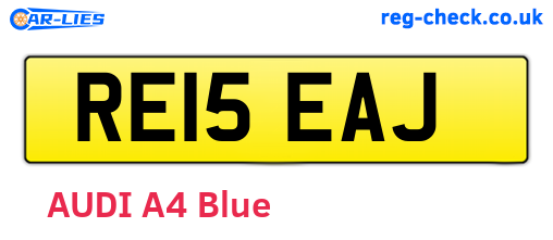 RE15EAJ are the vehicle registration plates.