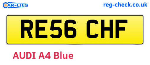 RE56CHF are the vehicle registration plates.