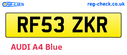 RF53ZKR are the vehicle registration plates.