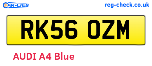 RK56OZM are the vehicle registration plates.