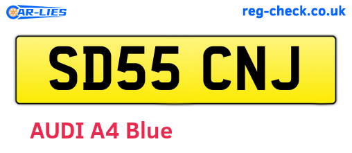 SD55CNJ are the vehicle registration plates.