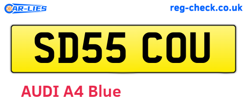 SD55COU are the vehicle registration plates.