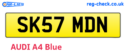 SK57MDN are the vehicle registration plates.