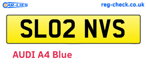 SL02NVS are the vehicle registration plates.