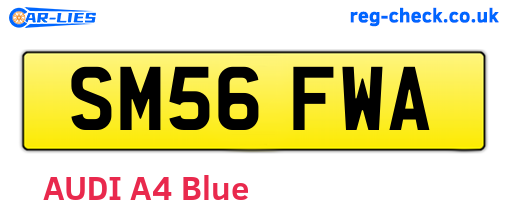 SM56FWA are the vehicle registration plates.