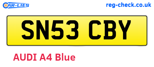 SN53CBY are the vehicle registration plates.