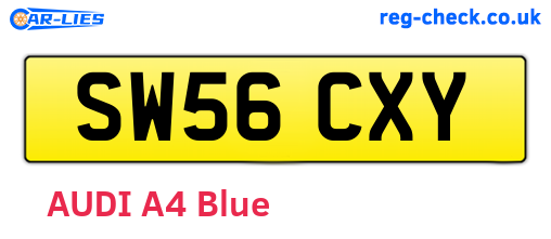 SW56CXY are the vehicle registration plates.