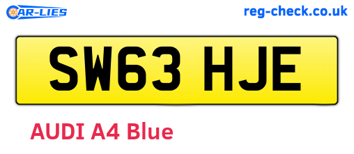 SW63HJE are the vehicle registration plates.